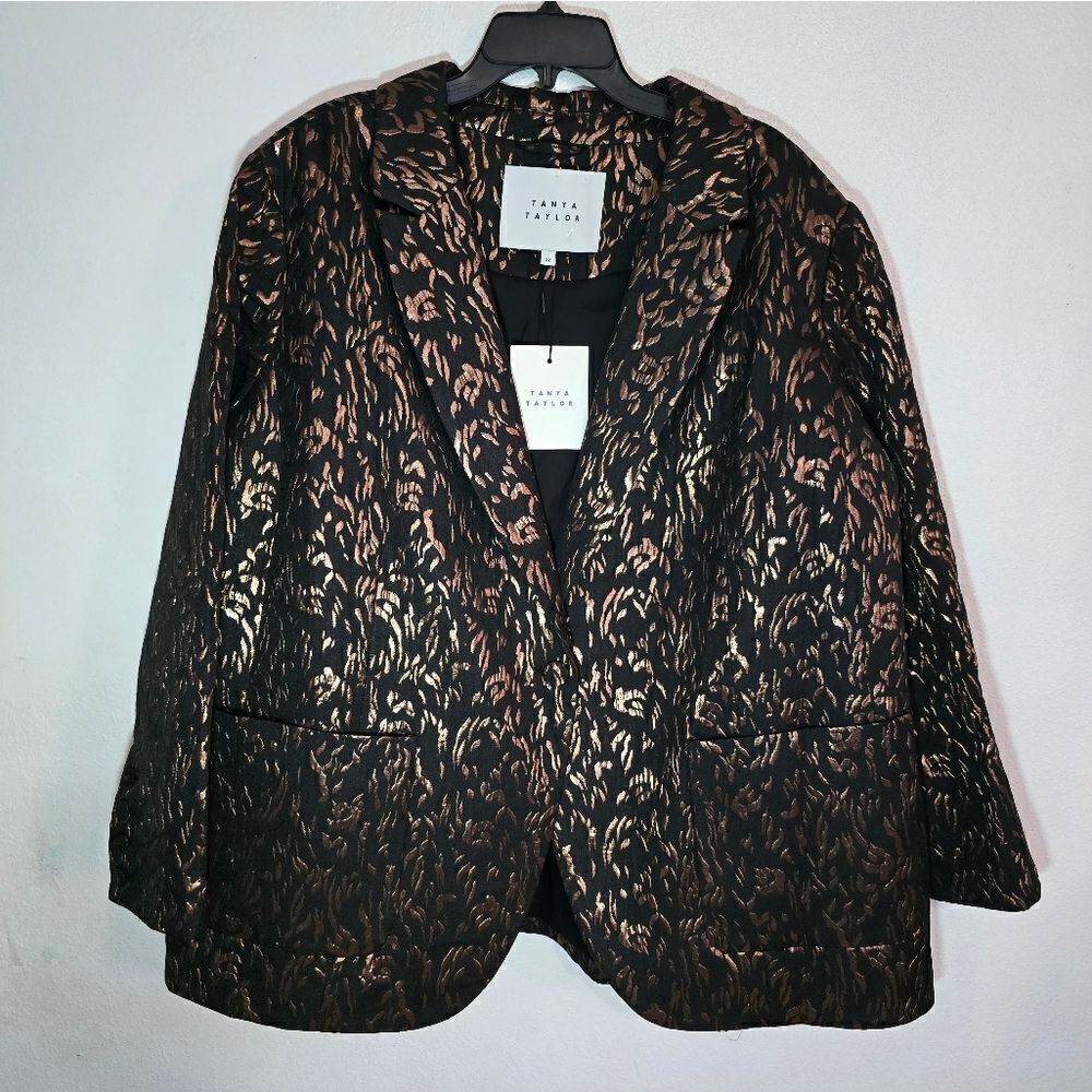 Tanya Taylor Jared Jacket Blazer Metallic Bronze Size 22